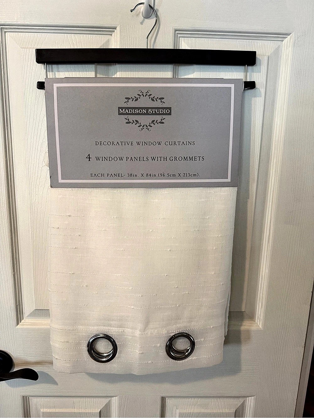 Madison Studio Decorative Window Curtains with Grommets - Set of 4 Cream